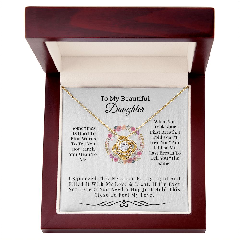 To My Beautiful Daughter | Love Knot Necklace