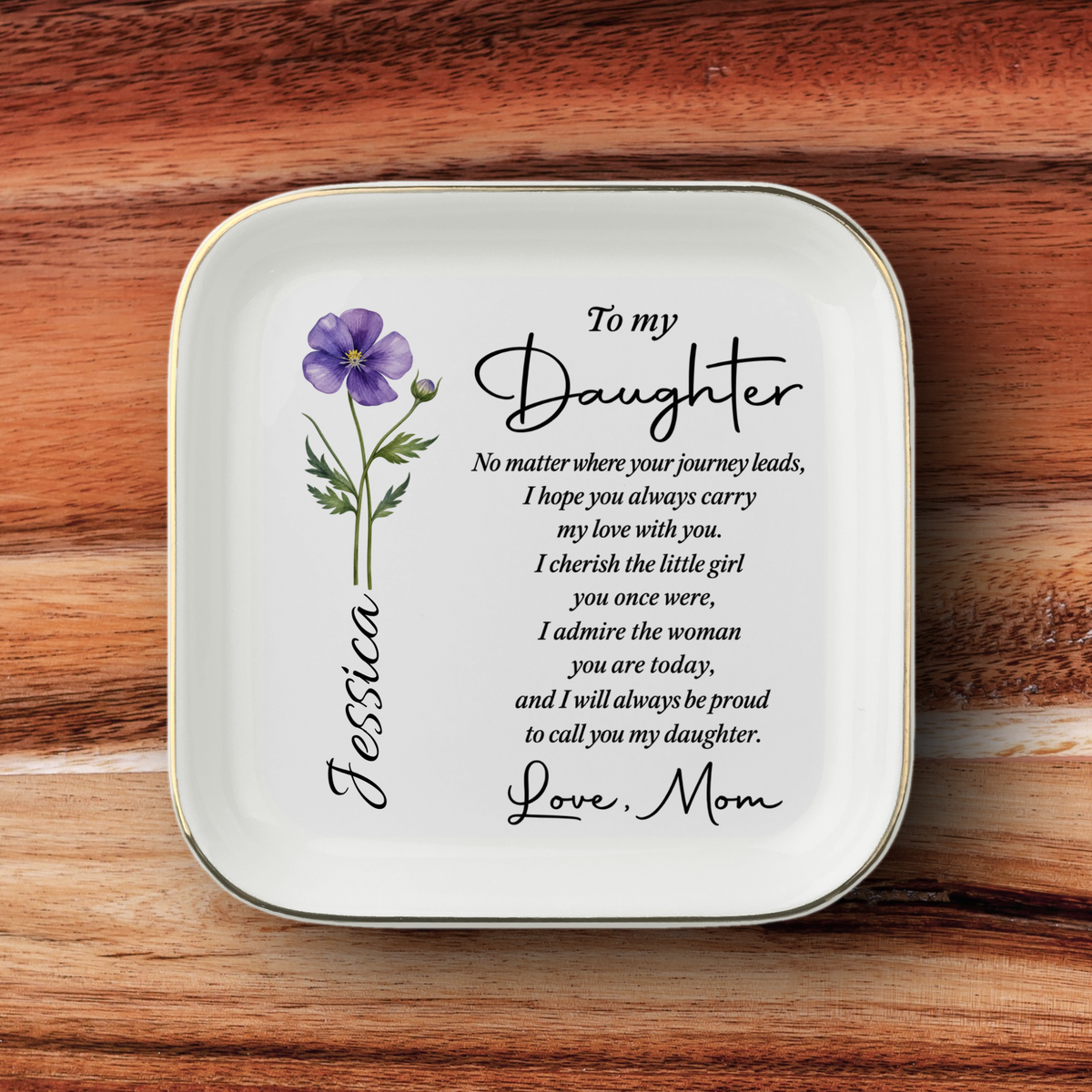 To My Daughter Jewelry Dish From Mom – Keep Shining