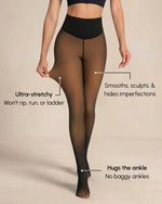 Fleece Lined Sheer Illusion Tights