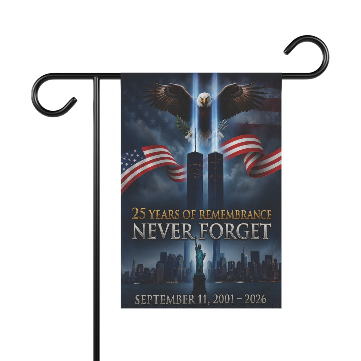 25 Years of Remembrance Never Forget Garden & House Banner
