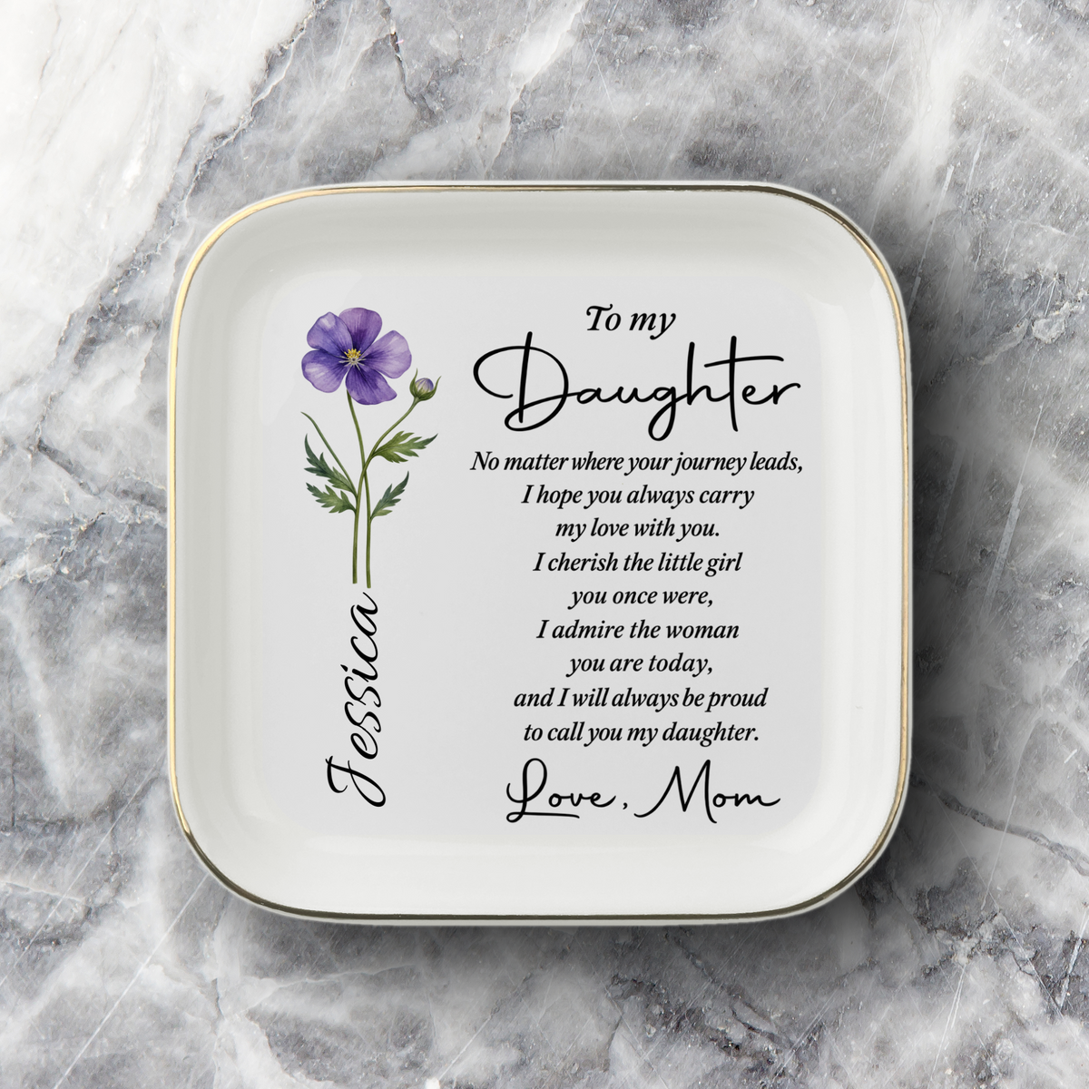 To My Daughter Jewelry Dish From Mom – Keep Shining