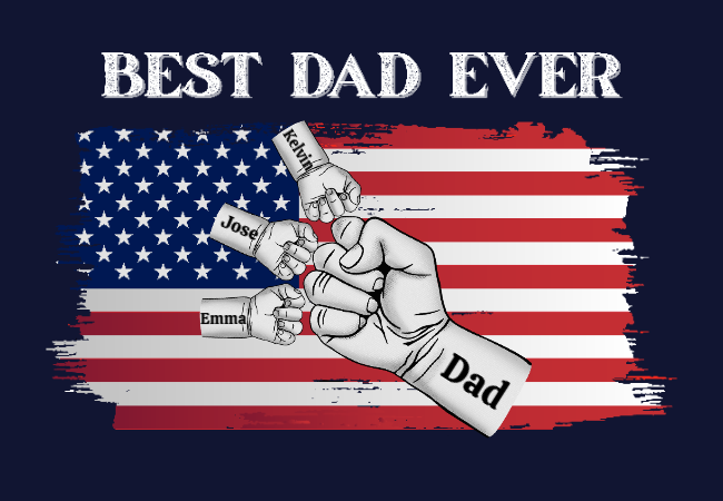 Best Dad Ever Fist Bump Canvas | Personalized Father's Day Gift