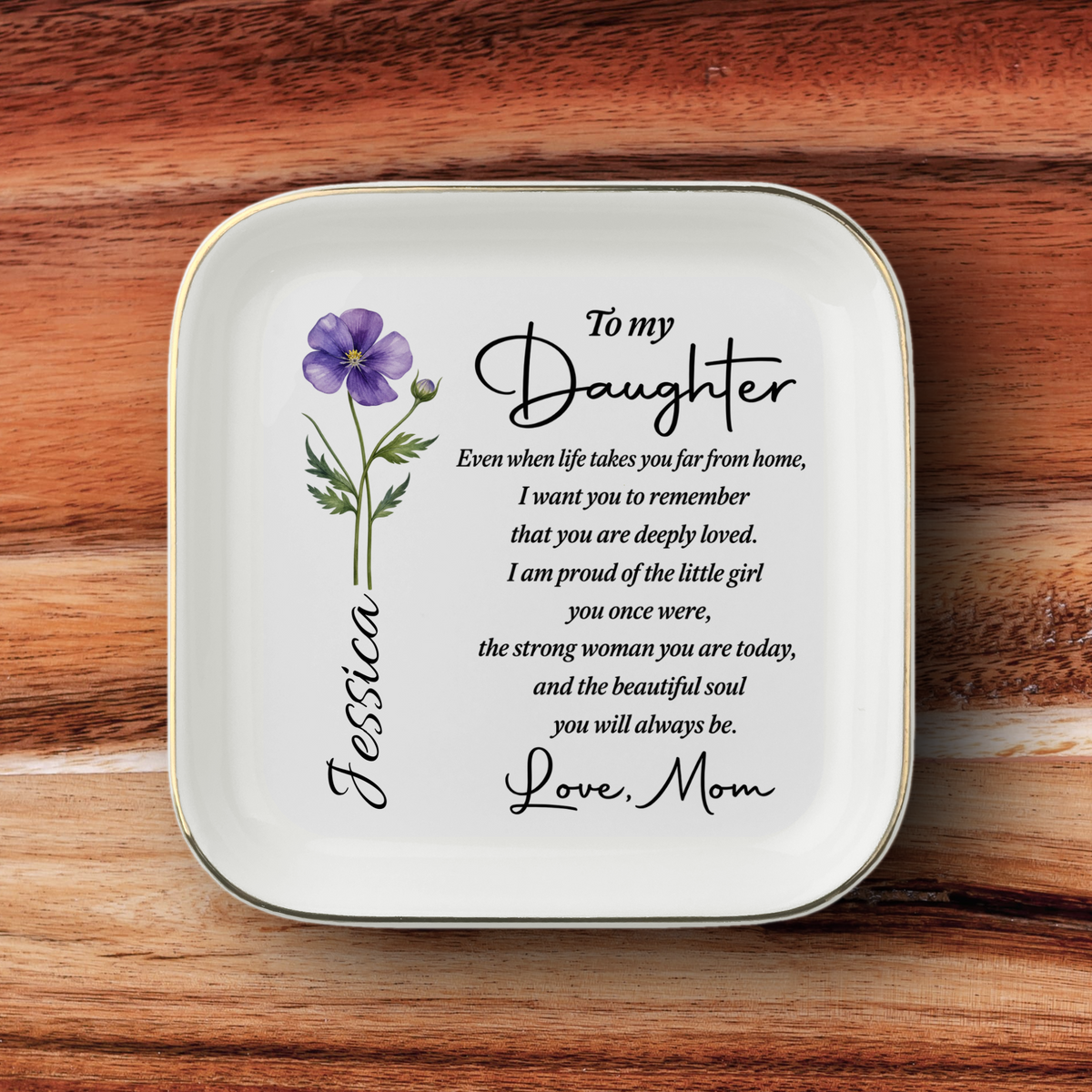 Personalized To My Daughter Jewelry Dish From Mom – My Little Girl