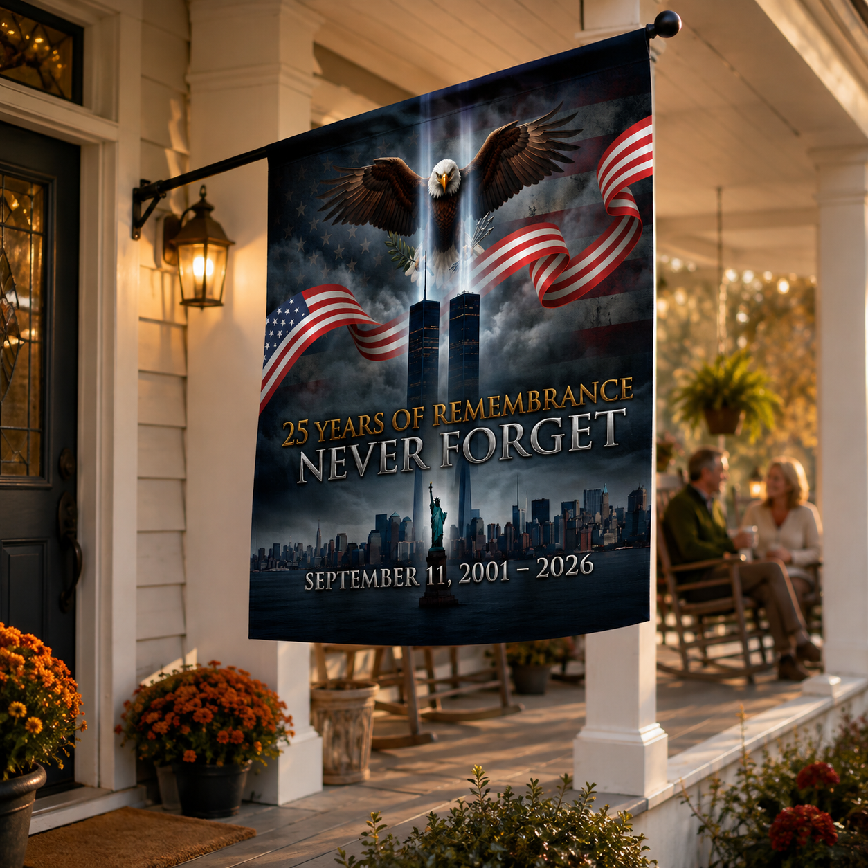 25 Years of Remembrance Never Forget Garden & House Banner