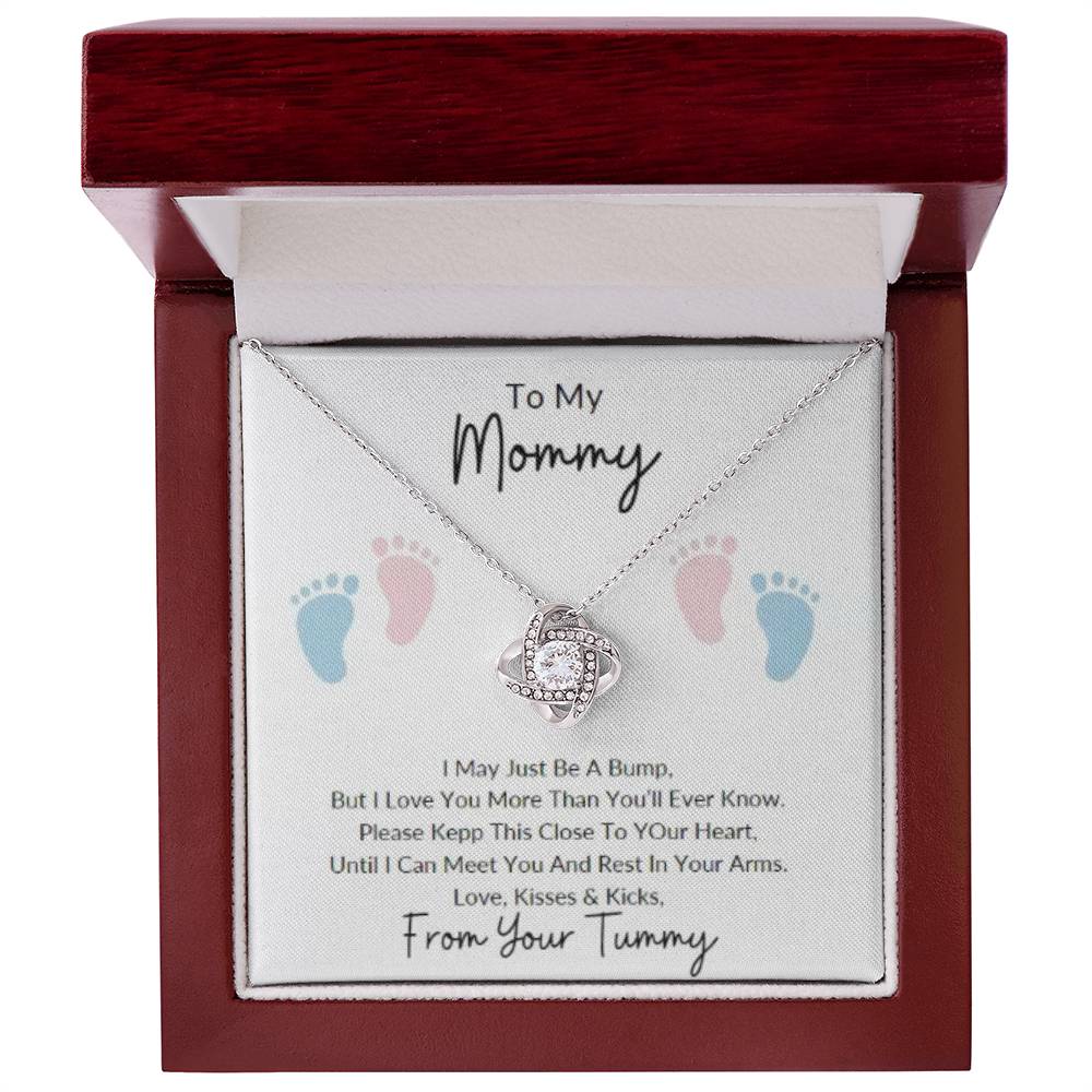 Mommy To Be| Baby Feet | Love Knot Necklace | Mother's Day Gift