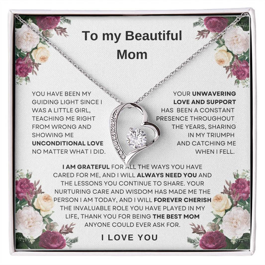 To My Beautiful Mom Forever Love Necklace