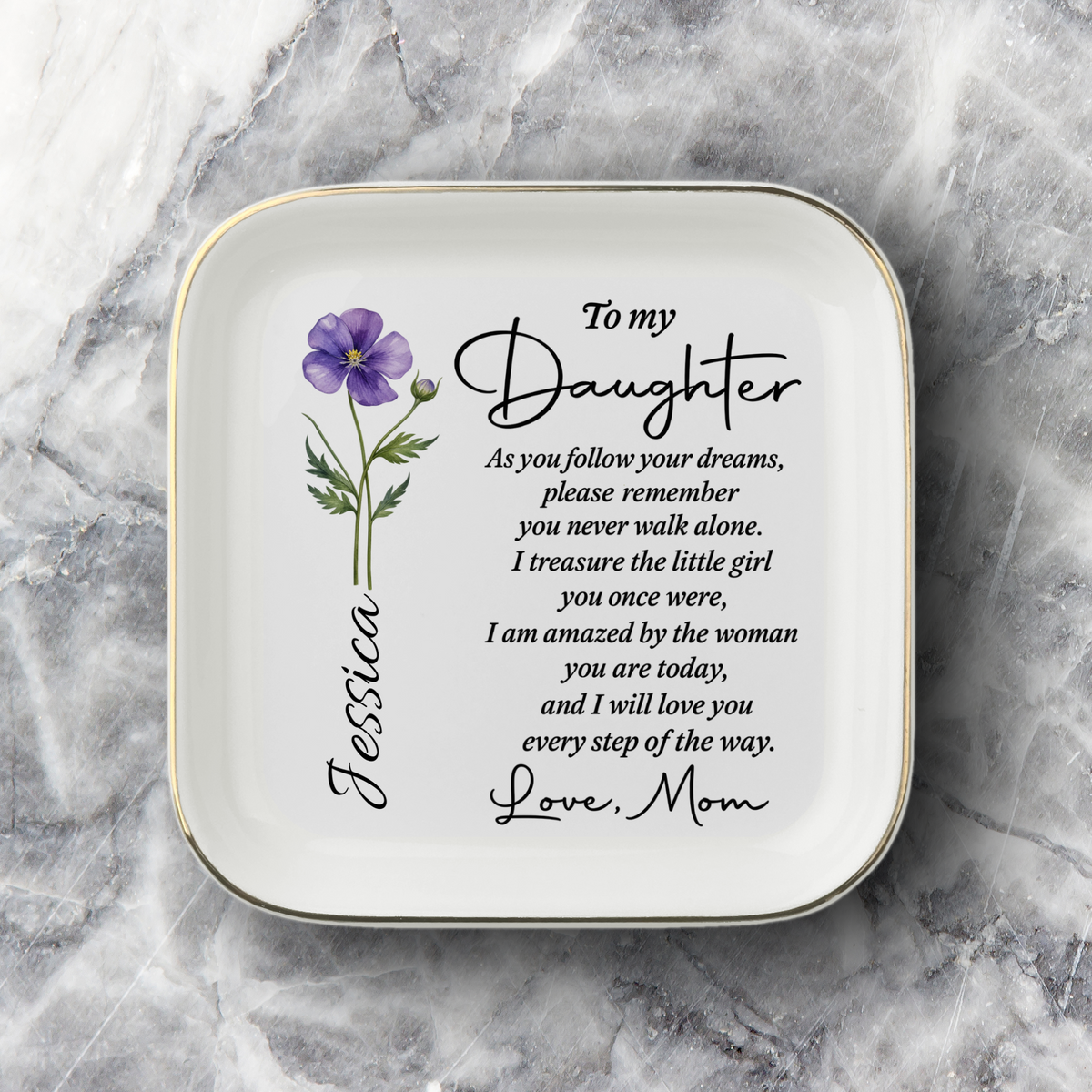 Personalized To My Daughter From Mom Jewelry Dish