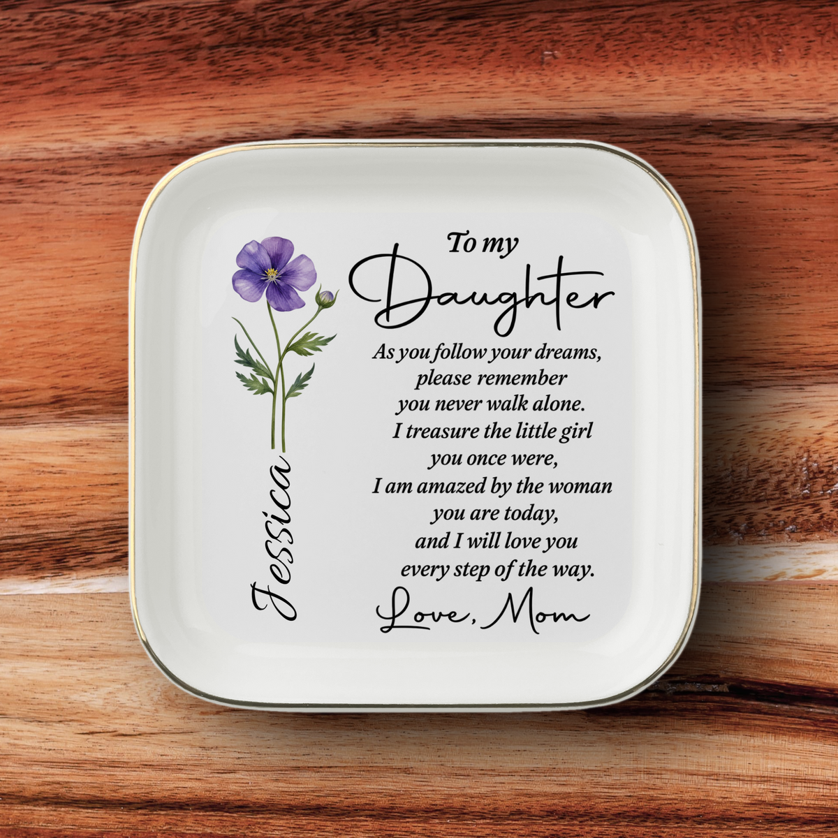 Personalized To My Daughter From Mom Jewelry Dish